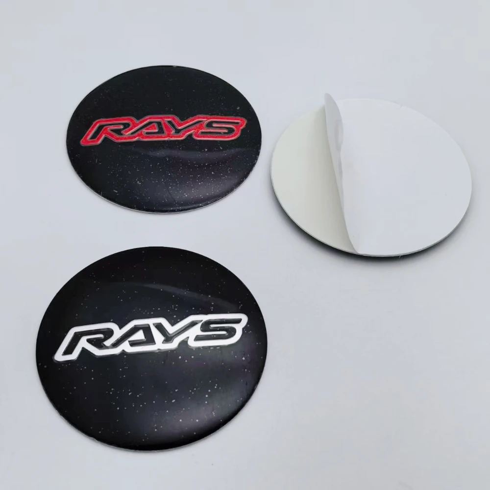 4pcs 45mm 50mm 56mm 65mm RAYS Logo Emblem Car Stickers Accessories for Car Wheel Center Caps Hub Cap Rim Cover Badge Replacement view 2