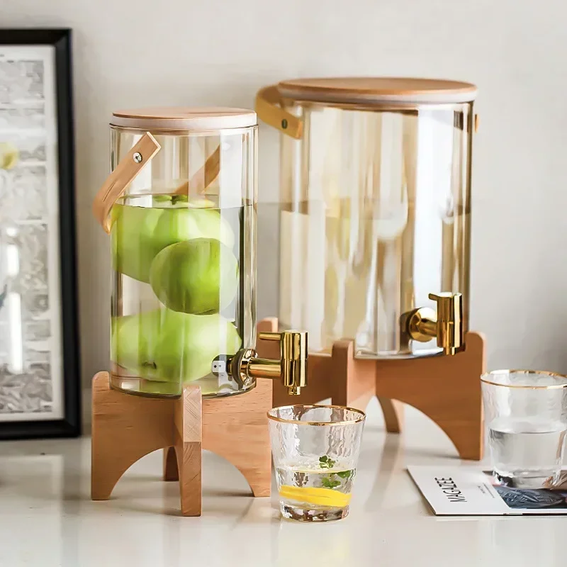 Glass Cold Kettle High-Temperature Resistant Commercial Juice Tank for Home Use Summer Beverage Storage for Kitchen & Bar