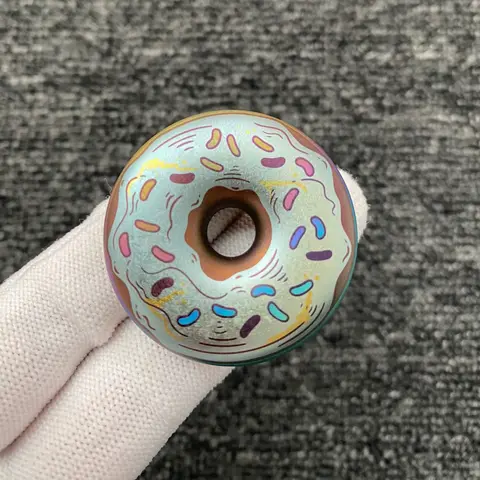 Pre-owned ACEdc Original Doughnut 2.0 Haptic Coin Titanium Stress Relief Toy Anxiety Relief Gadgets ADHD-friendly