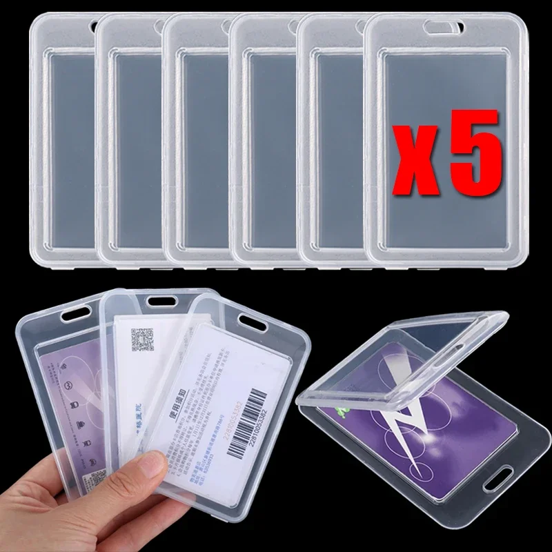 1-5Pcs Waterproof Transparent Card Cover Rigid Plastic Bus Card Holder Case Business Credit Cards Bank ID Card Sleeve Protect