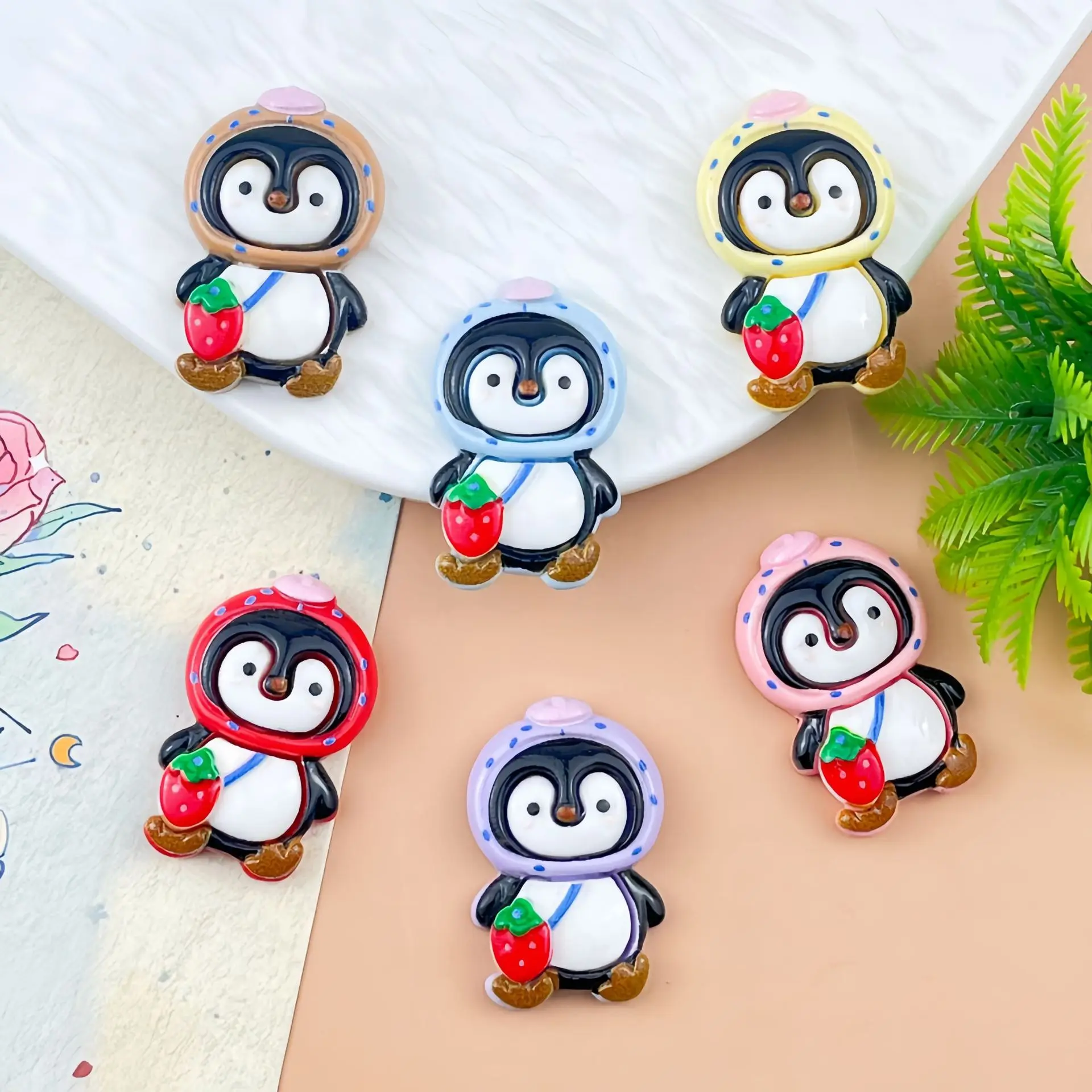 

24/120 шт. новый мультяшный милый маленький пингвин, аксессуары из смолы, заколка для волос ручной работы, брелок, чехол для телефона, аксессуары для перчаток