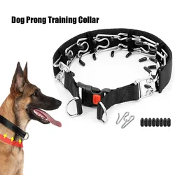 Dog Collar Prong Dog Training Collar For Dogs With Rubber Tips Stainless Steel Dog Collar For Large Dogs Dog Training Supplies