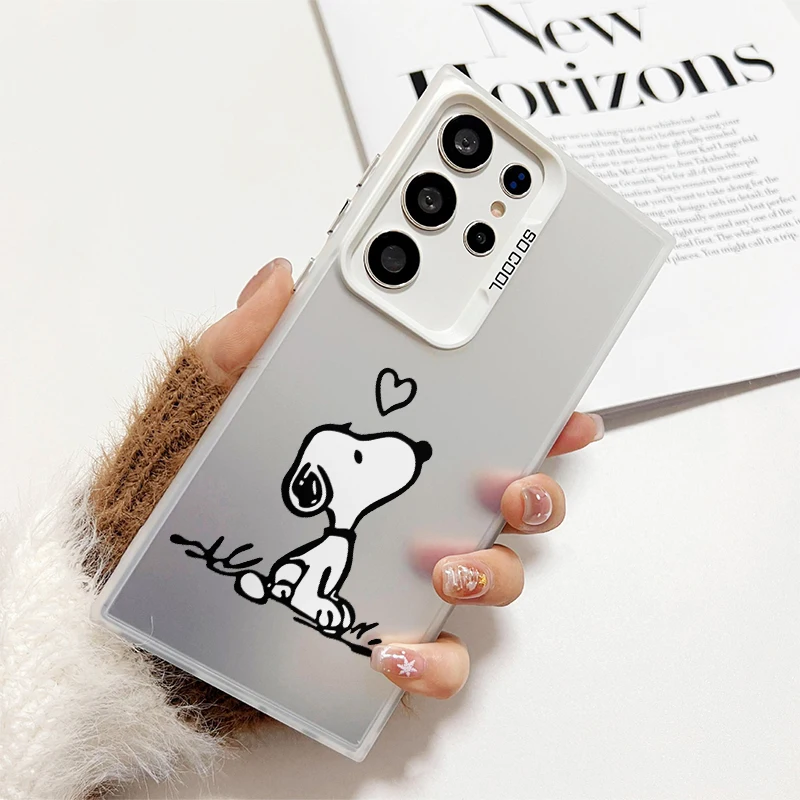 Snoopy Cute Cartoon Logo Fall Shockproof Case For Samsung Galaxy S24 S23 Ultra S22 S21 S20 Plus FE Note 20 Cover WK285