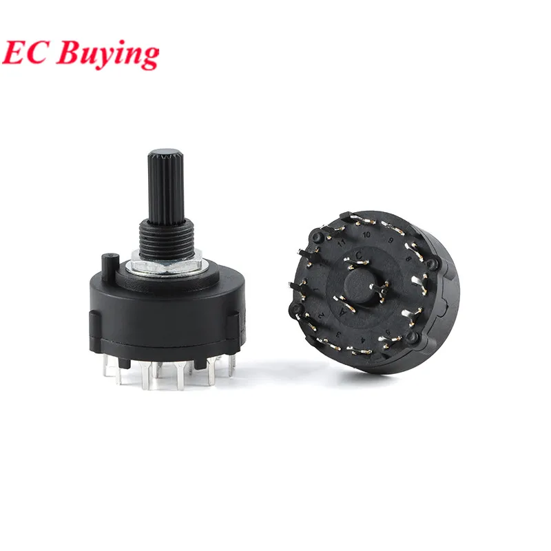 RS26 1 2 3 4 Pole Position 12 6 4 3 Selectable Band Rotary Channel Selector Switch Single Deck Rotary Switch Handle 15mm 20mm