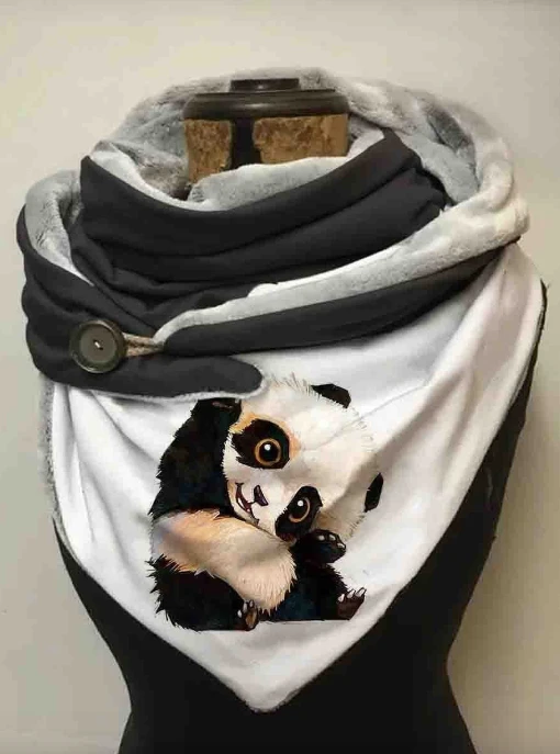 Cute Panda 3D Printed Scarf And Shawl Warm for Women