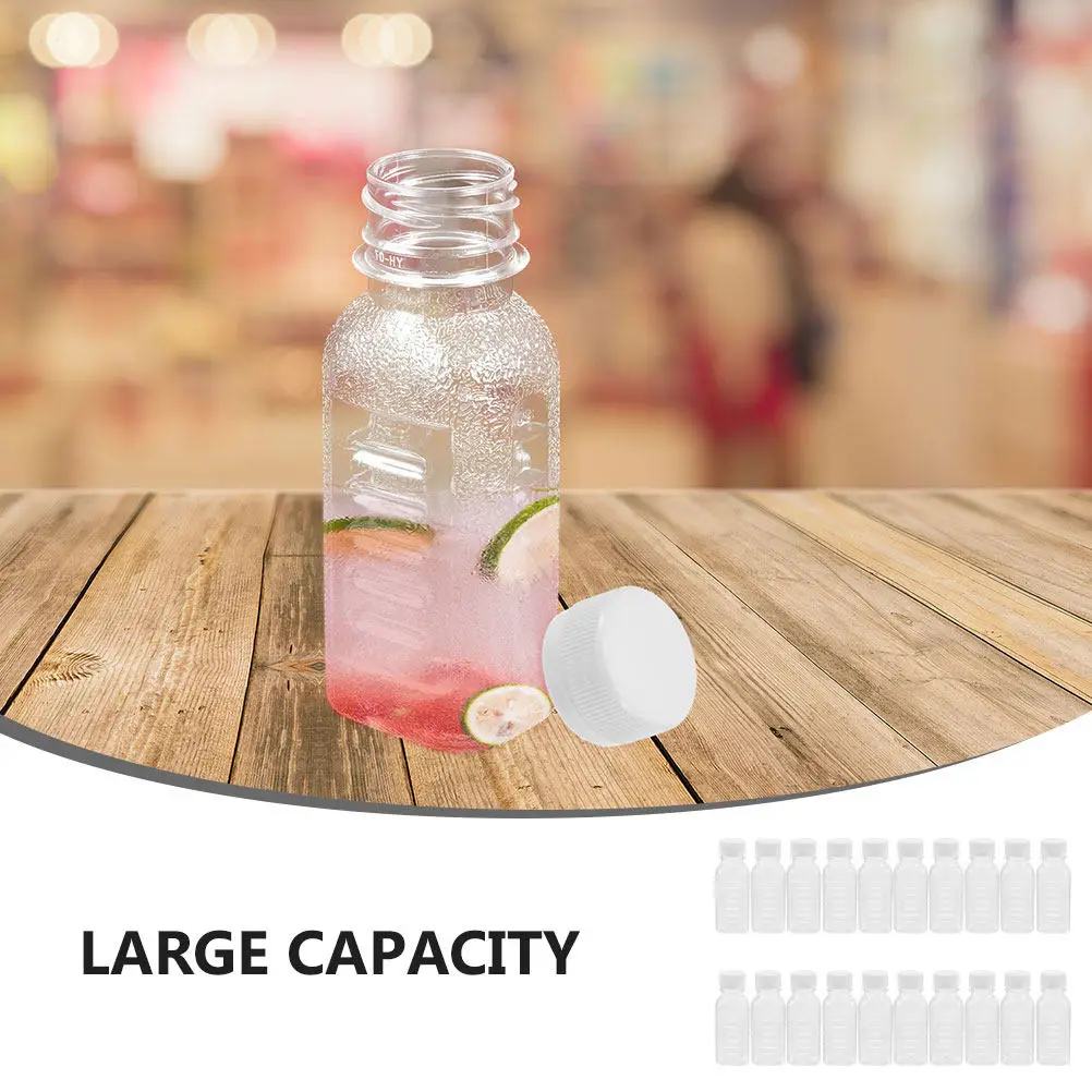 

20 шт. прозрачных контейнеров для молока и сока, практичные пустые бутылки для напитков, 100 мл, для холодильника