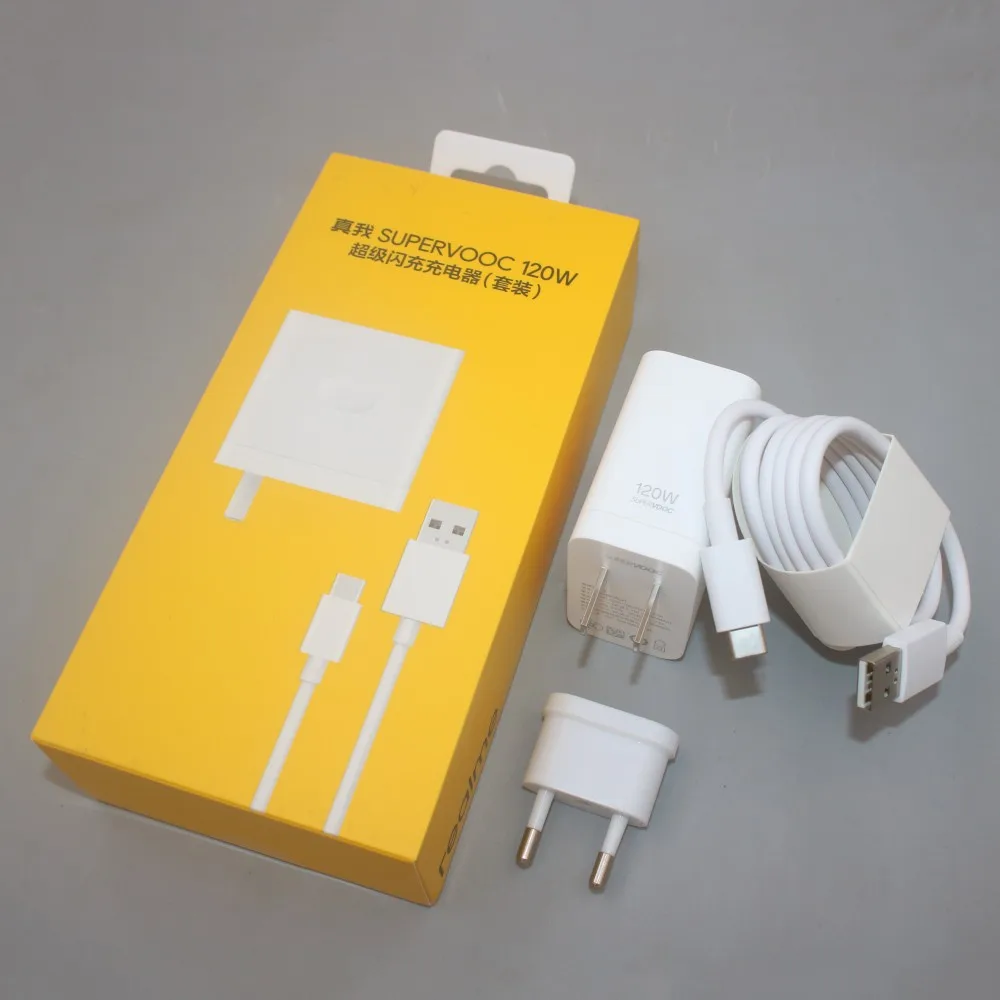 Original Realme Neo 5 6 GT 6 6T 120W Charger SuperVOOC Fast Charigng Power Adapter 12A Type C Cable for Realme GT 5 3 11 12 Pro