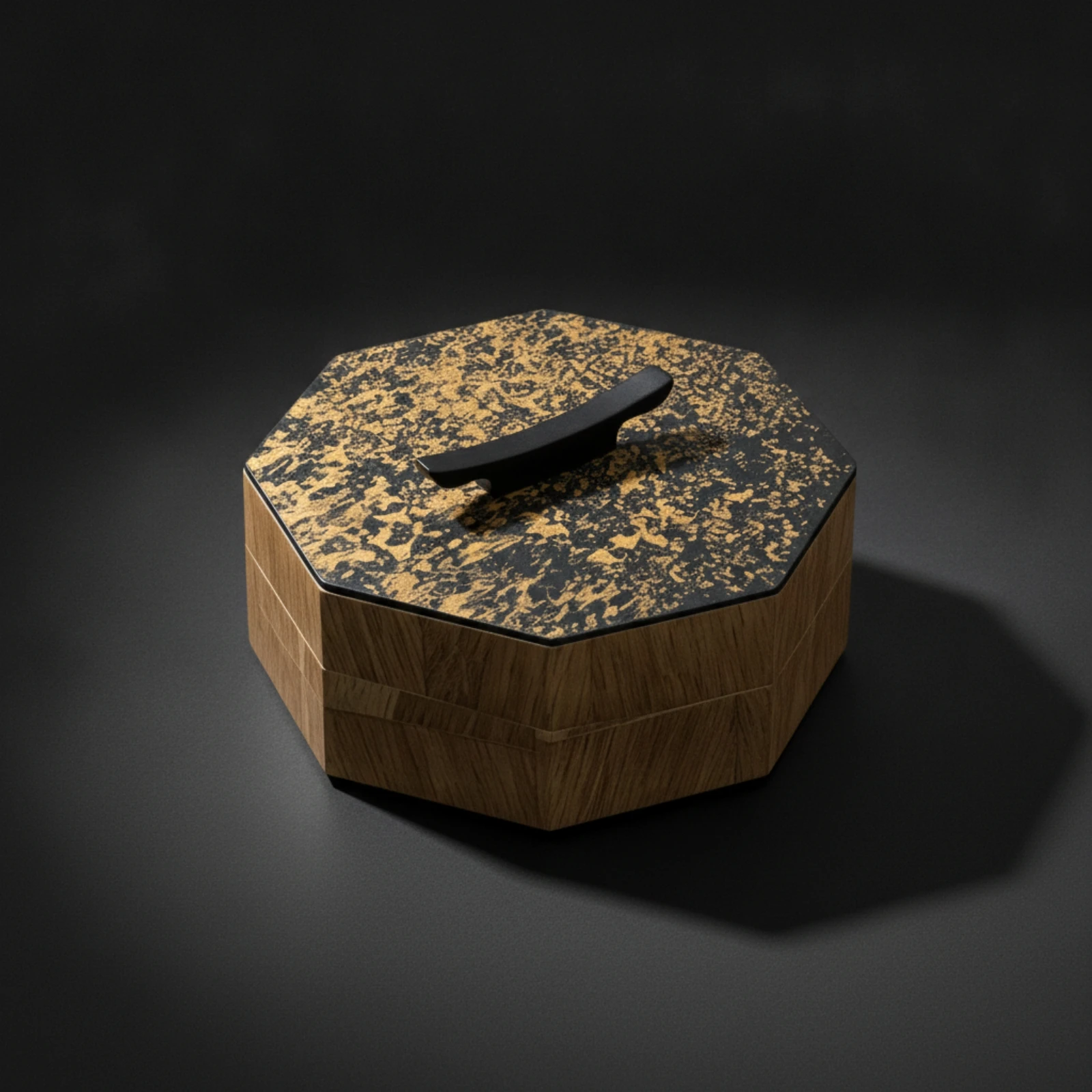 Solid Wood Box with Handle Compact Wooden Storage Box Vintage-Inspired Natural for Coffee Table, Desktop