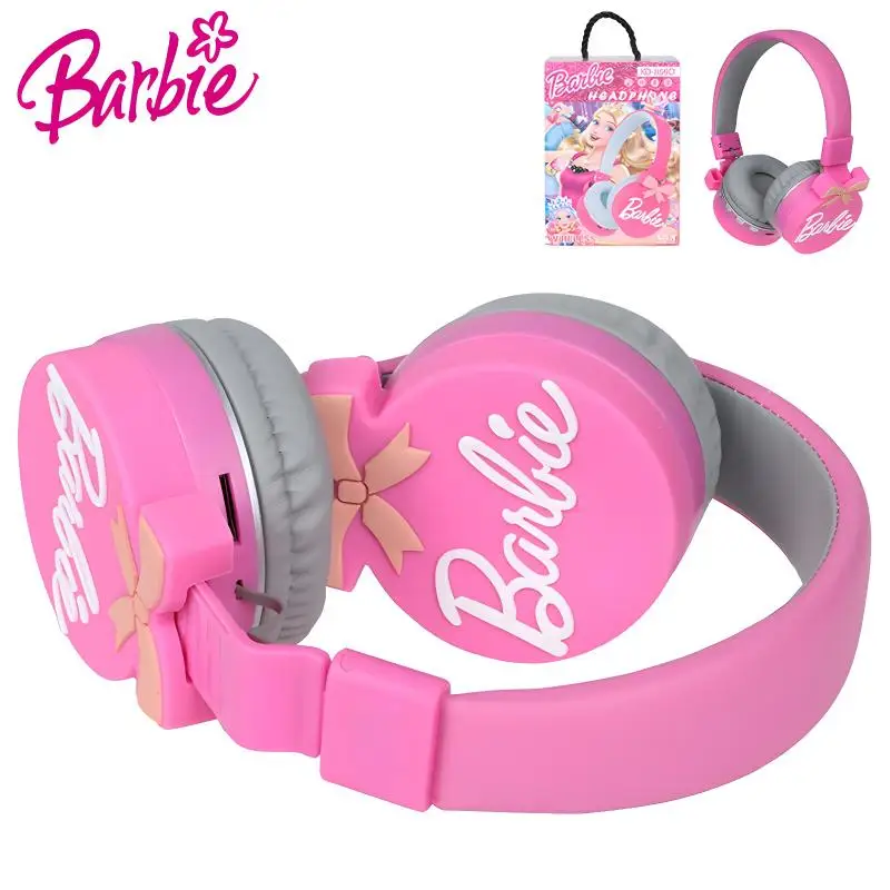 

Barbie Wireless Bluetooth Headphone Y2K Pink 3D Stereo Headset Ladies Head-Mounted Bluetooth Music Headset Present Girl's Gift