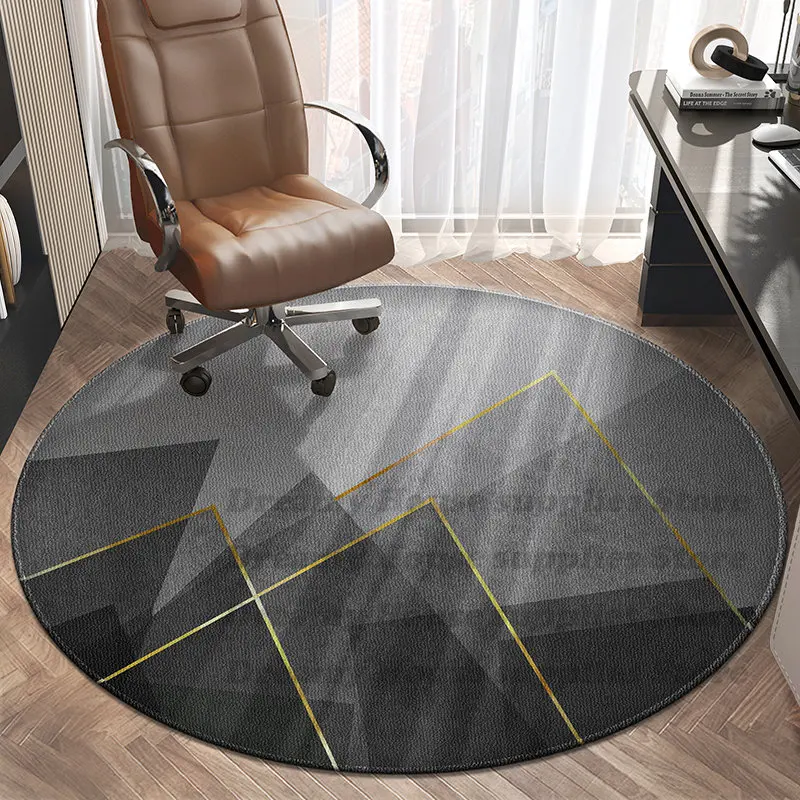 NONE Runde Teppiche Drehstuhl-Bodenmatte Runde Teppiche für Wohnzimmerdekoration Heim-Schlafzimmer-Dekor Teppich Sofa Couchtische Flächenteppich 3