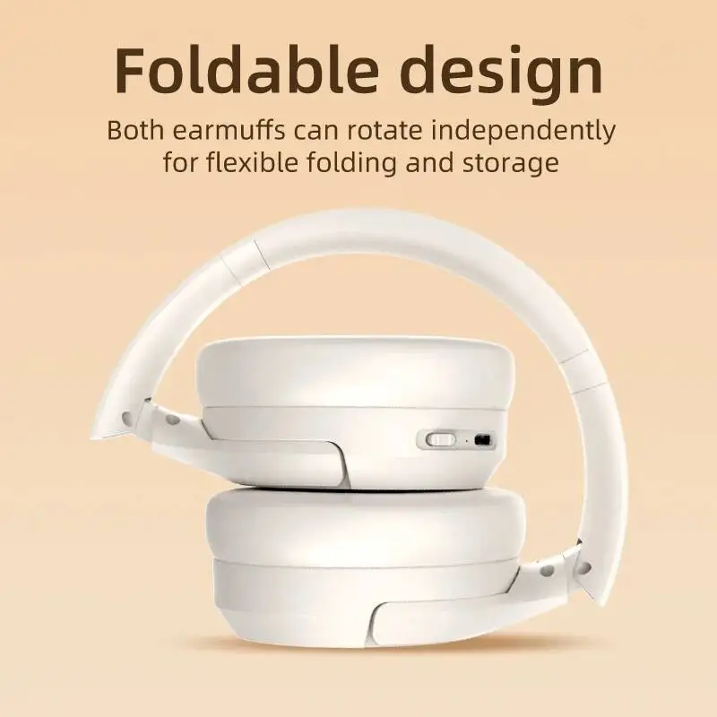 

ANC Active Noise Cancelling Over-Ear Wireless Bluetooth Headphones Head Mounted Foldable Earphones With Microphone Low Latency