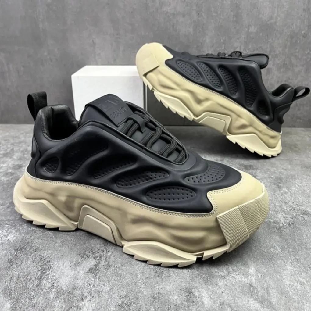 

2024 New Design Thick Sole Heightening Comfortable Non-slip Wear-resistant Mecha Style Sports Casual Shoes Men