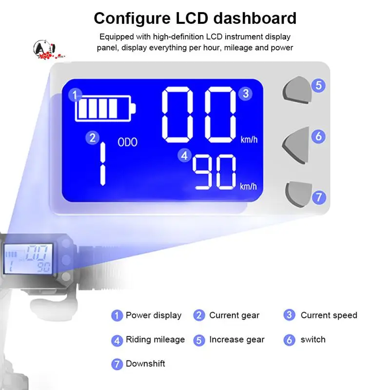 

A10E-Складной комплект контроллера скутера, контроллер электрического скутера, ЖК-дисплей, комплект тормозного акселератора, дроссельной заслонки