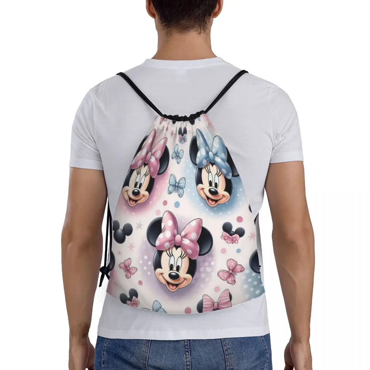 Custom Mickey Mouse Drawstring Bags Women Men Lightweight Sports Gym Storage Backpack