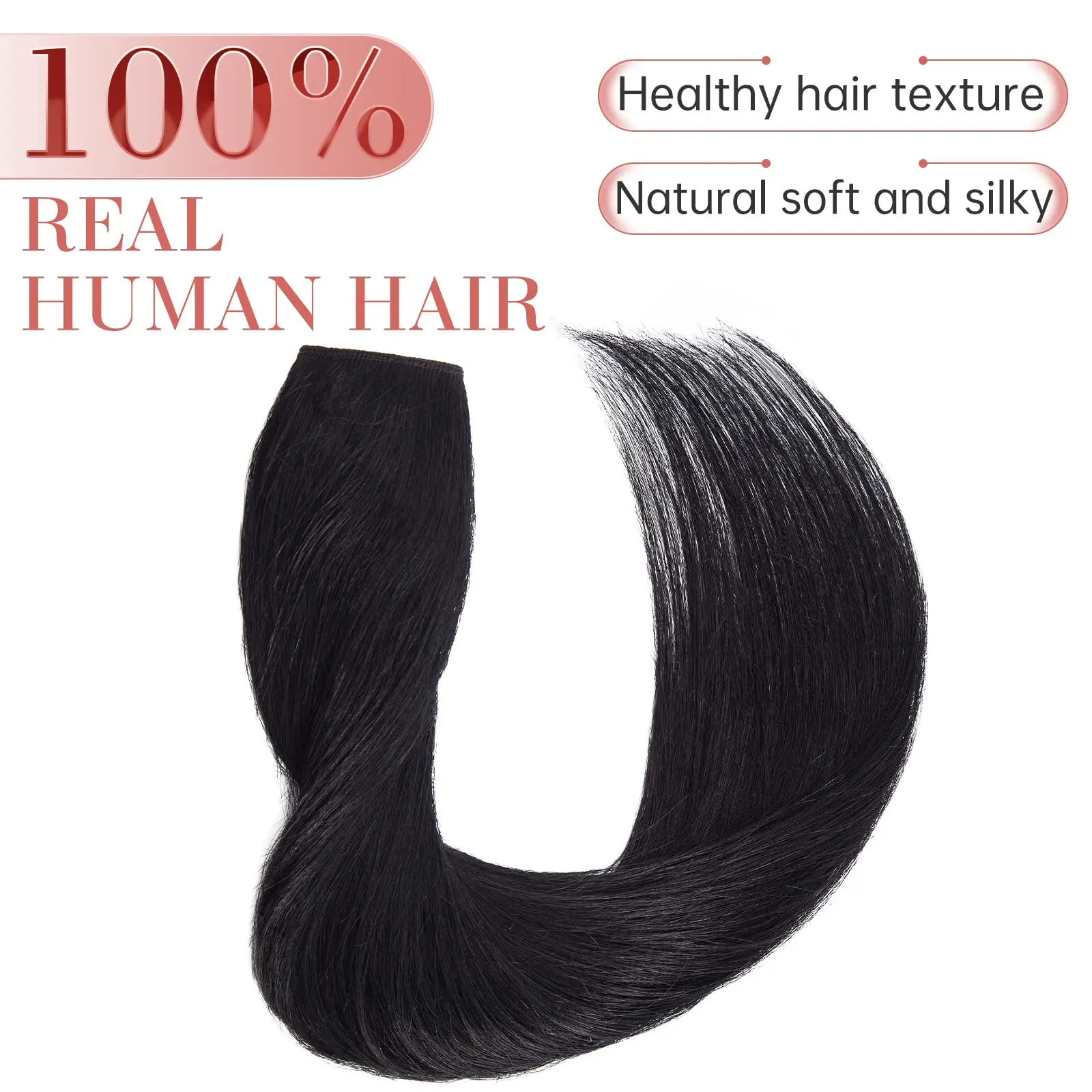 كليب في وصلات الشعر شعر بشري حقيقي 1 قطعة 26 بوصة ريمي وصلات شعر بشرية كليب ins 5 مقاطع 3/4 كامل الرأس # 1ب