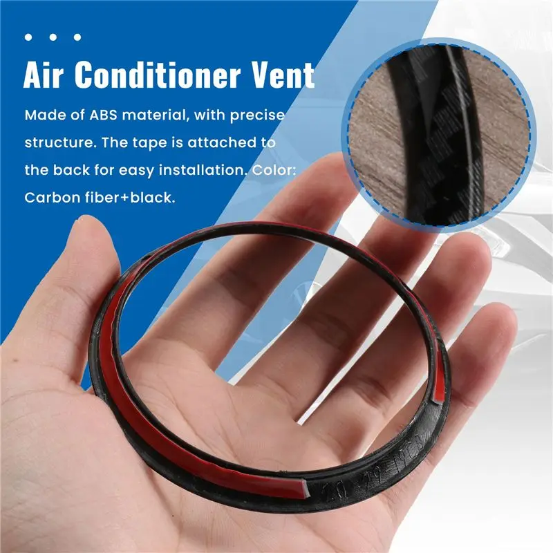 For Nissan Navara NP300 2016-2021 Carbon Fibre Car Front Air Conditioner AC Outlet Vent Frame Cover Trim Accessories