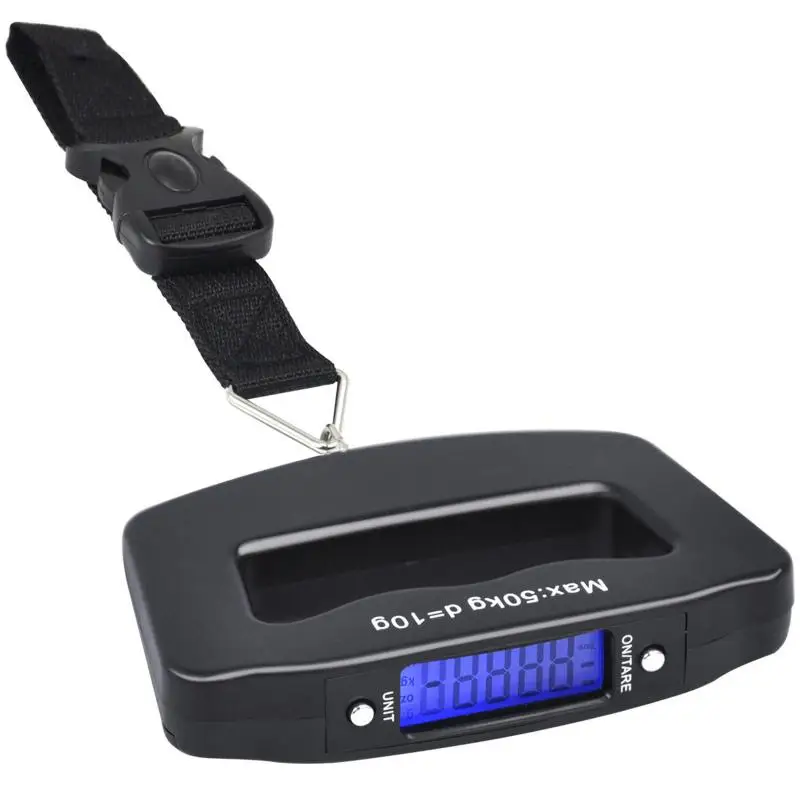 Portable Luggage Scale Weight 50kg Handheld Digital LED Display Mini Weighing Weight Suitcase Scale With Strap (Without Battery)