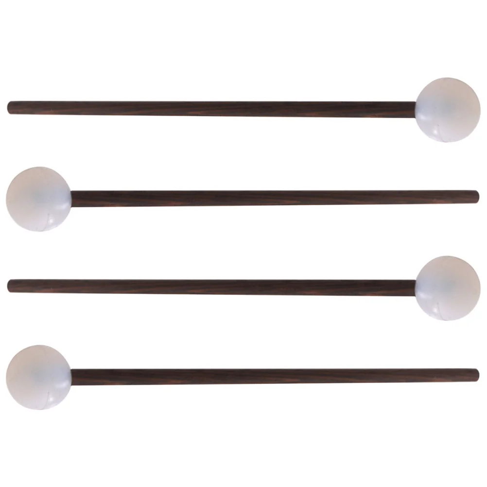 

2 Pairs Drum Sticks Mallets Wood H Smooth Grip White Black Colors Percussion Instruments Marimba Xylophone Accessories