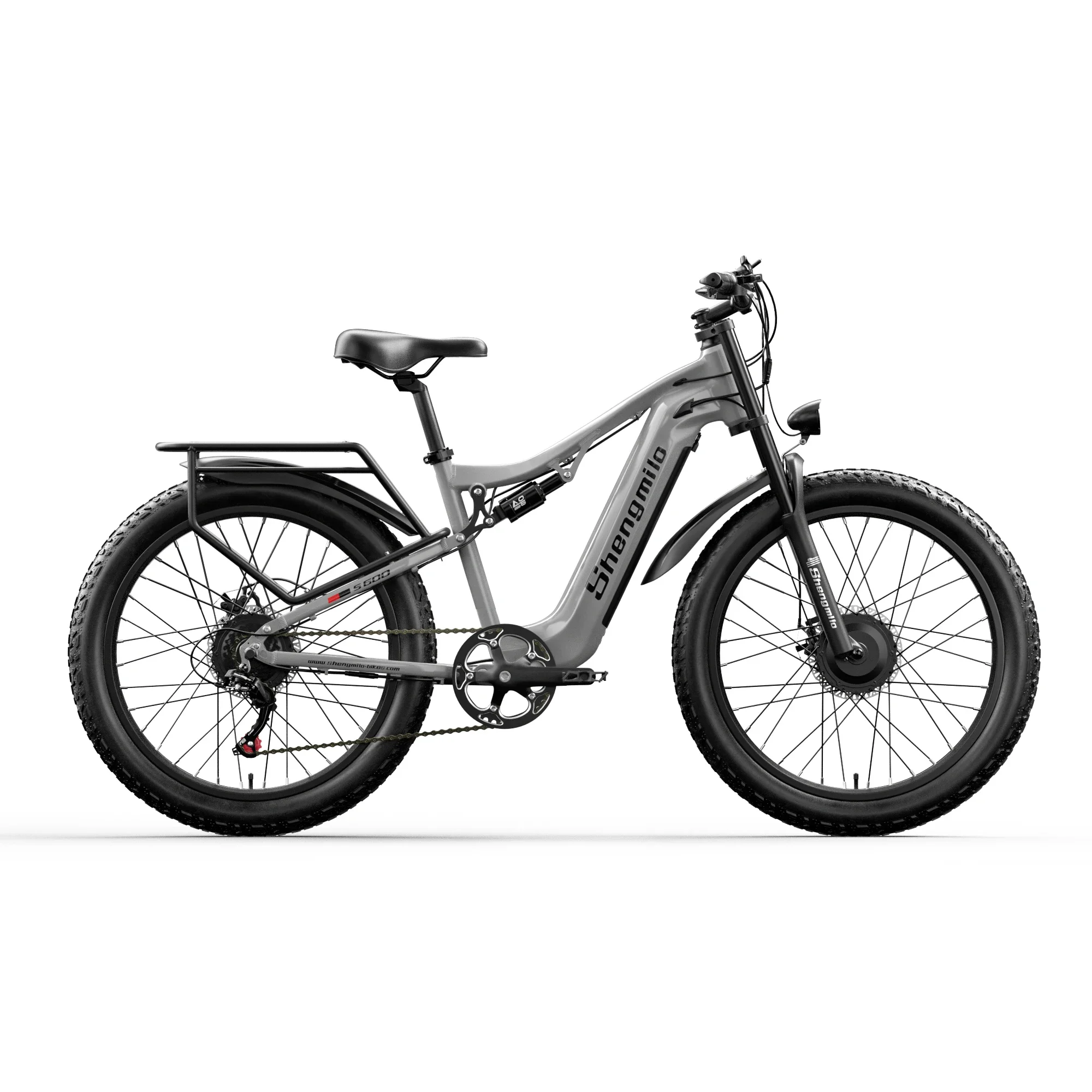 Shengmilo S600 الكبار 2000 واط دراجة كهربائية للرجال E-Mountain ebike مع محركين، بطارية 48V840WH، 26 "دراجة كهربائية بإطارات سميكة