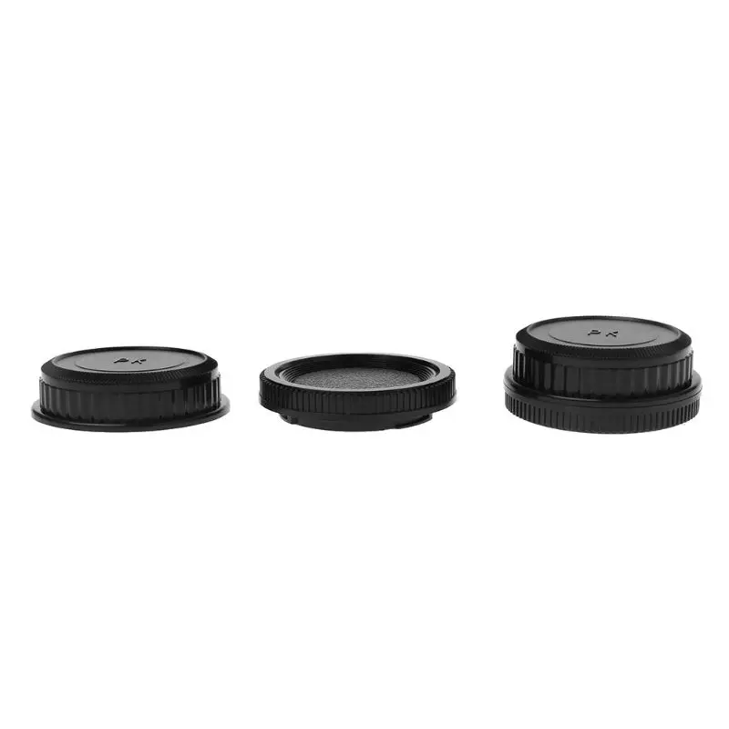 Rear Lens Body Cap Camera Cover Set  Screw Mount for Protection Plastic Black for Pentax PK DA126 Camera