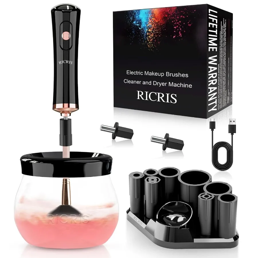 

Electric Makeup Brush Cleaner and Dryer Machine Super Fast Clean and Dry Make Up Brushes Automatic Cosmetic Brush Spinner Washe