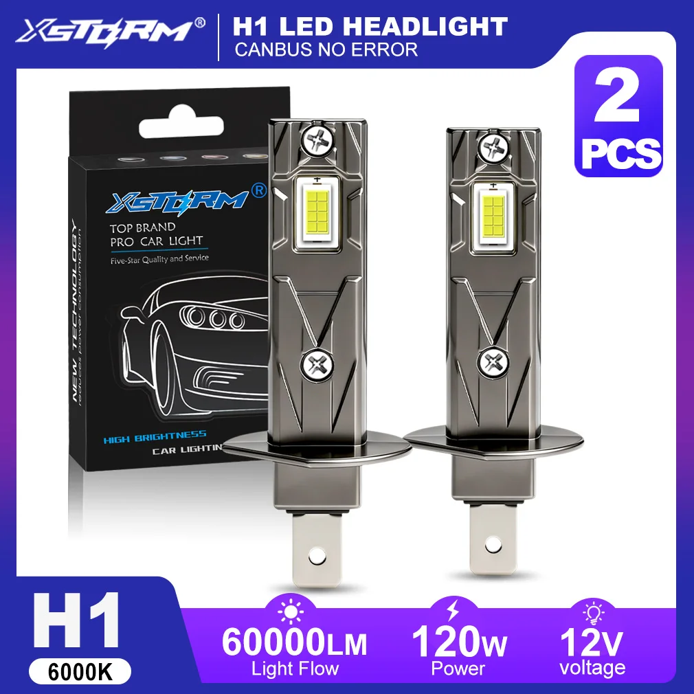 XSTORM H1 LED Headlights Bulb 120W 60000LM H7 H4 LED Lights Canbus Auto Diode Fog Headlight 12V 6000K Automobile