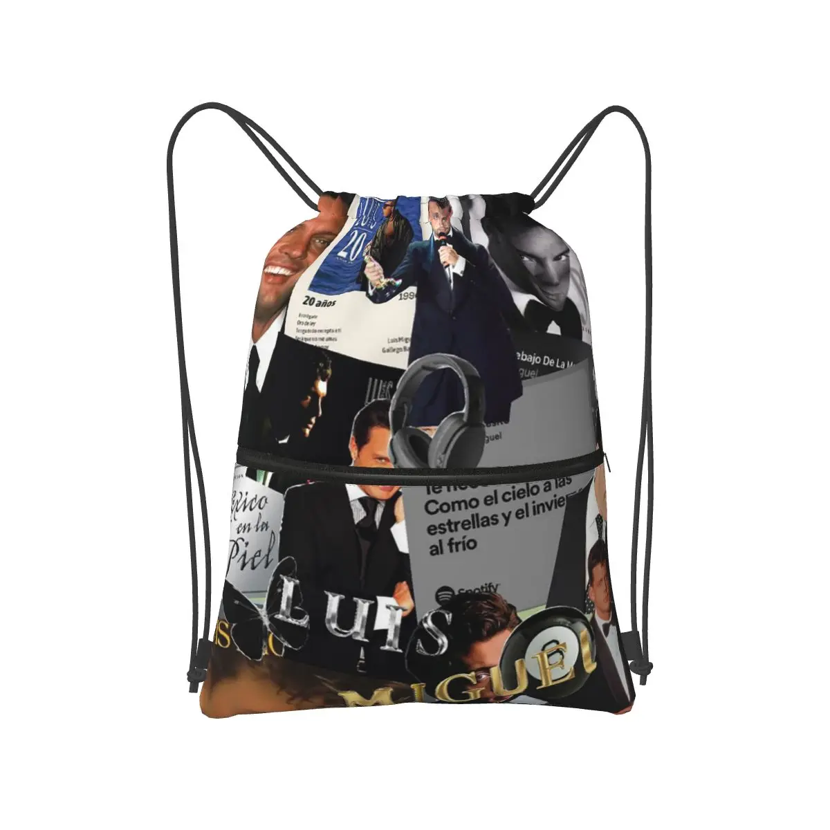 Mochilas de Luis Miguel Singer, bolsas portátiles con cordón, bolsas para zapatos, bolsas para libros, para hombre y mujer, escuela