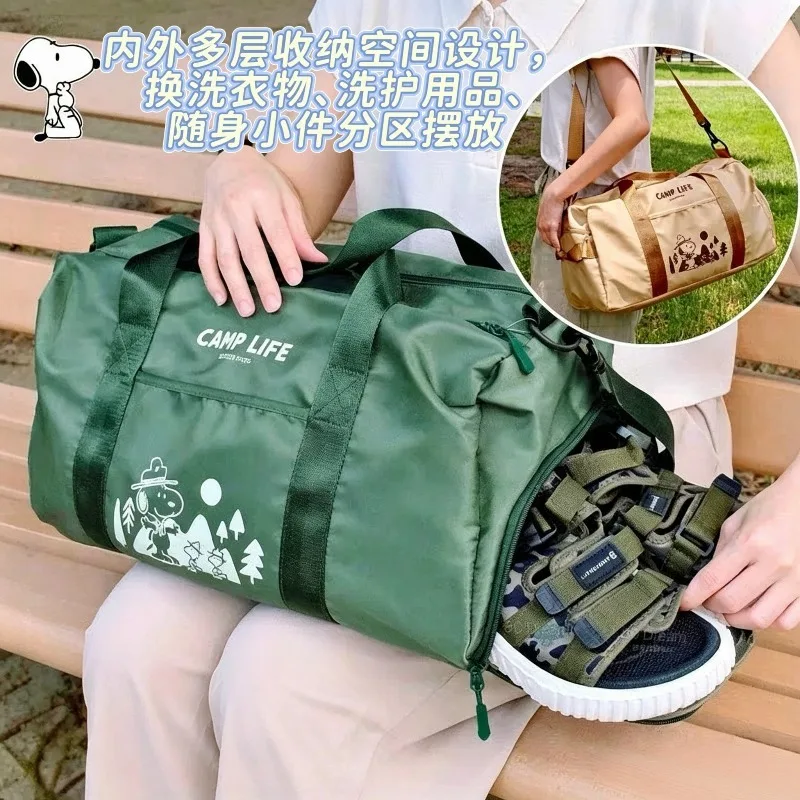YOUMAI Snoopy Camping Travel Bag Kawaii Japanese Cartoon Creative Large Capacity Luggage Storage Bag Exquisite Gifts