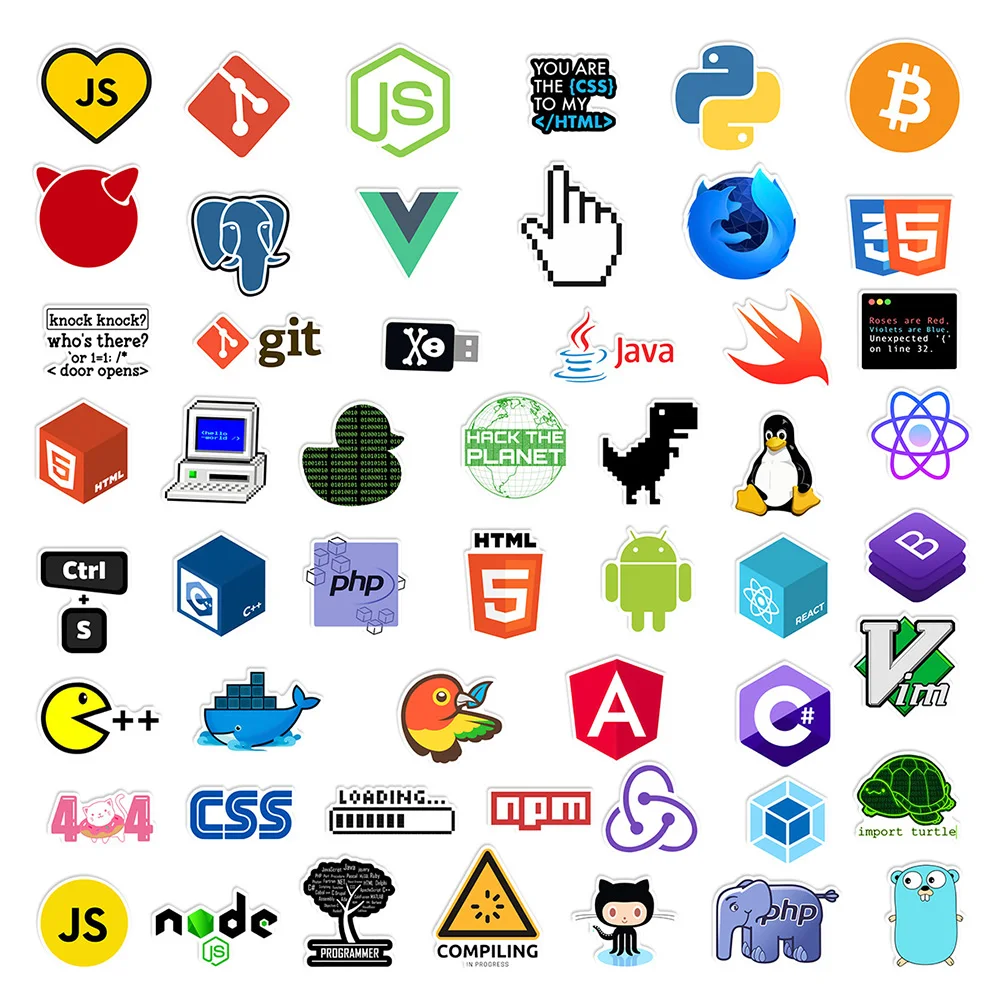 10/30/50 قطعة برمجة الإنترنت Java Geek Php ملصقات مبرمج الكتابة على الجدران ملصق DIY بها بنفسك حقيبة الهاتف المحمول الكرتون الشارات لعبة #6