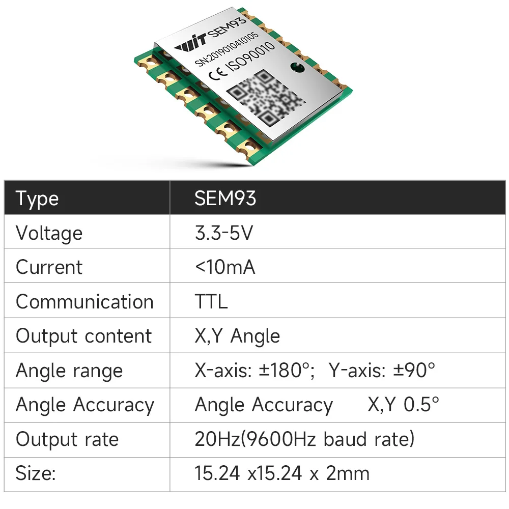 WitMotion 9-Axis Angle Serial port Motor Photovoltaic Solar Tracking  Sensor, 0.2 deg accuracy, GPS Inclination Module WT-SEM93