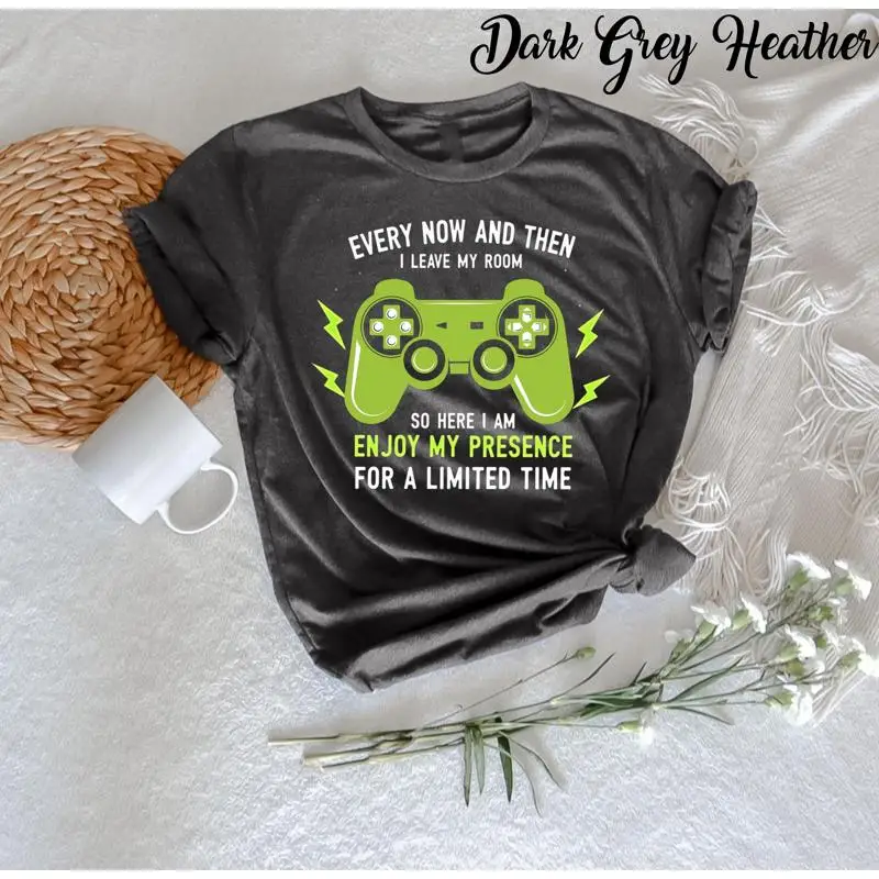 تي شيرت مضحك للألعاب Every Now and then I Leave My Room Gamer s تي شيرت مضحك لمحبي ألعاب الفيديو كاجوال #1