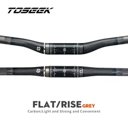 TOSEEK Carbon Handlebar MTB Handlebar Flat Or Rise Handlebar 31.8*580/600/620/640/660/680/700/720/740/760mm Matte Bike Parts