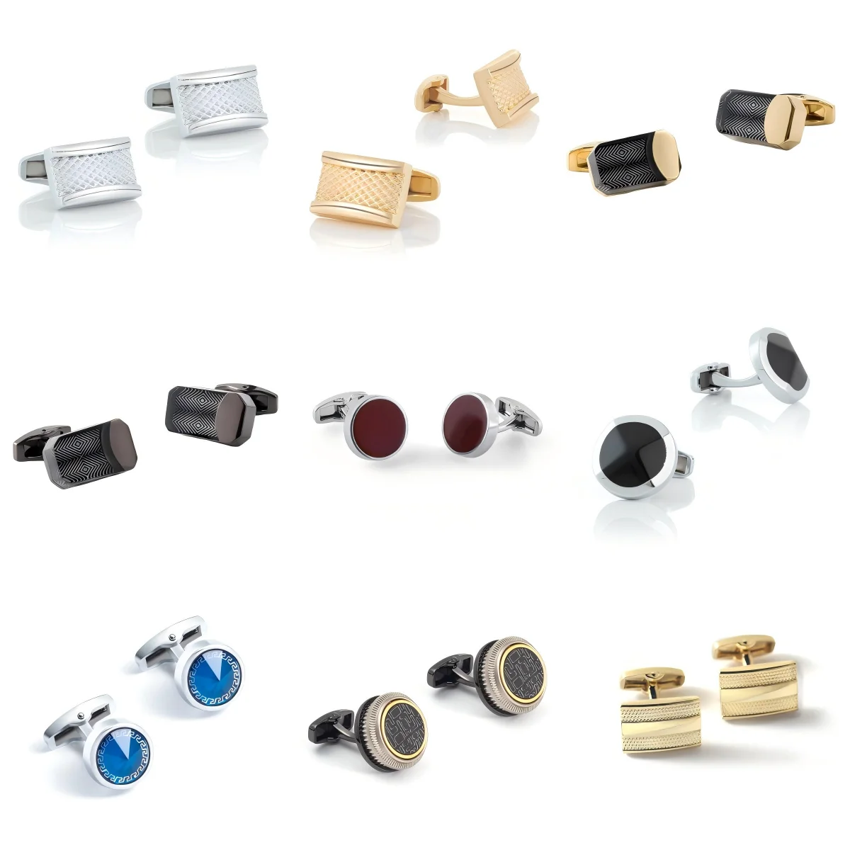 أزياء الرجل مادة النحاس أزرار أكمام قميص للرجال الفاخرة ضيوف الزفاف هدايا الأزياء والمجوهرات الرجال الأصفاد #1