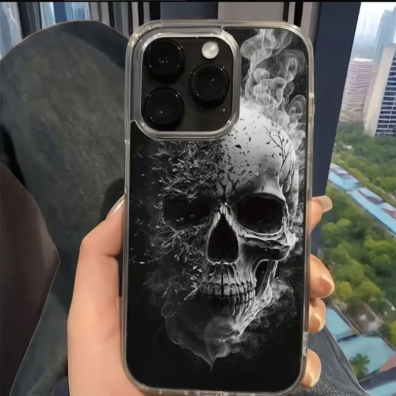 

Korean Magnetic Phone Case for Galaxy S25 S24 S23 S22 S21 Ultra FE Plus A15 A16 Camera Protection for Magsafe Male Female Skull