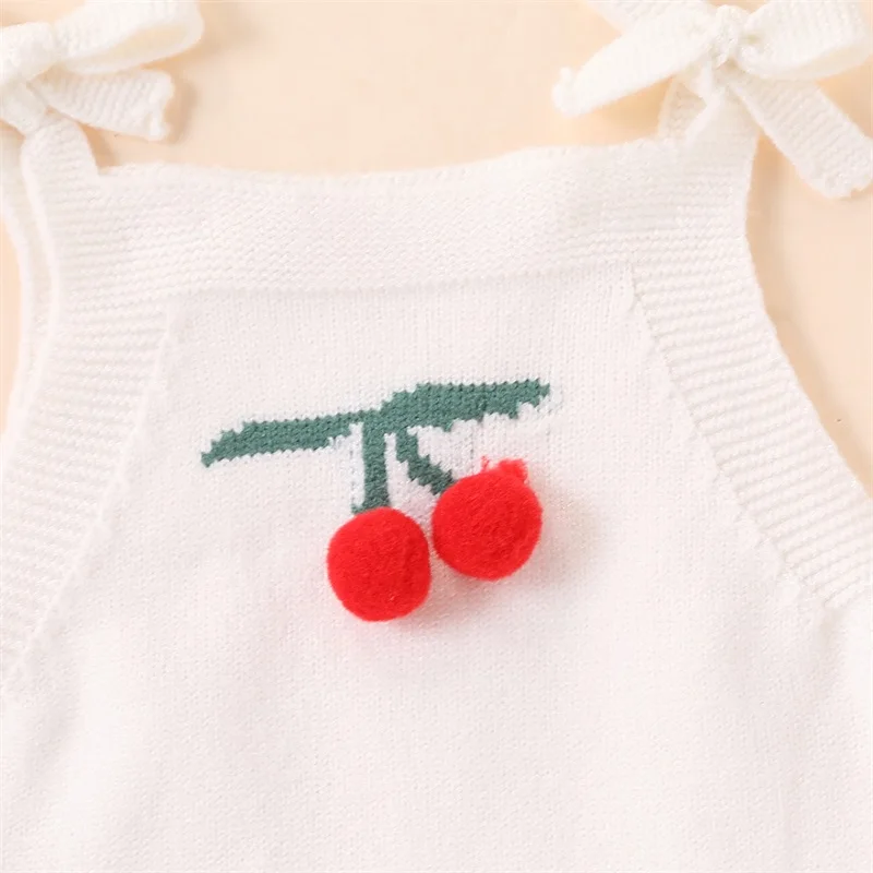 女の赤ちゃんのためのノースリーブニットロンパース,ネクタイ付きノースリーブジャンプスーツ,かぎ針編みのボディスーツ,新生児のためのオーバーオール,夏