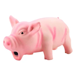ZK40 Cute Pig Grunting Squeak Latex Pet Chew Toys for Dog Puppy Toy(Pink)