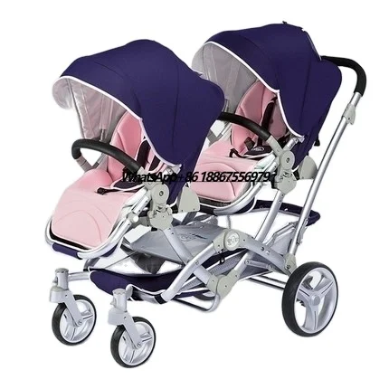 

High Quality Portable Baby Pram Twin Newborn Light Stroller High Landscape Feature Can Sit/Lie Folding Split Design Made Alloy