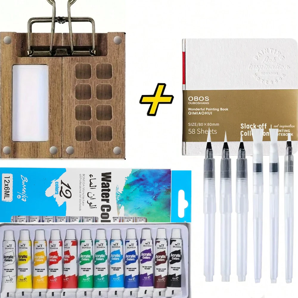 Neues Reise-Aquarell-Farbpaletten-Set, Mini-Taschen-Künstler-Aquarell-Farbpalette, Reise-Sets für Maler, Künstler, Studenten