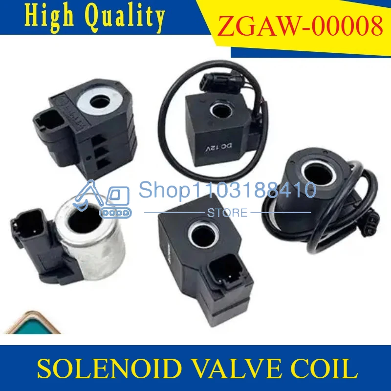 ZGAW-00008 04-27V-MD/DT 3036401 SOLENOID VALVE COIL, FOR EXCAVATOR R140W-9 R170W-9 R210LC-7 R210W-9 R360LC-9 R480LC-9