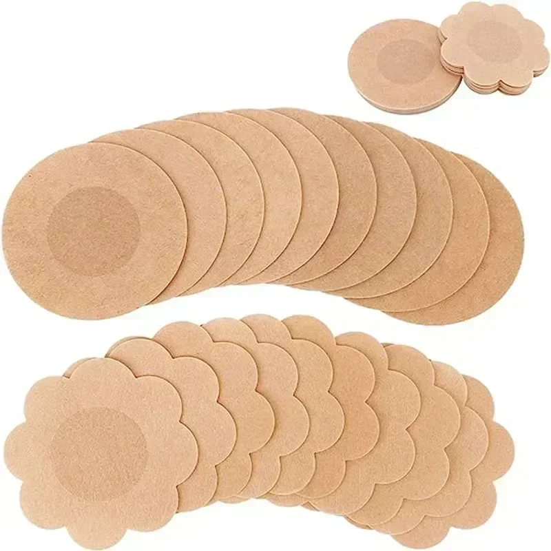 100Pcs Disposable Nipple Stickers Invisible Non-woven Breast Patch Bra-less Pasties Pad Nipple Cover Chest Sticker For Clothing