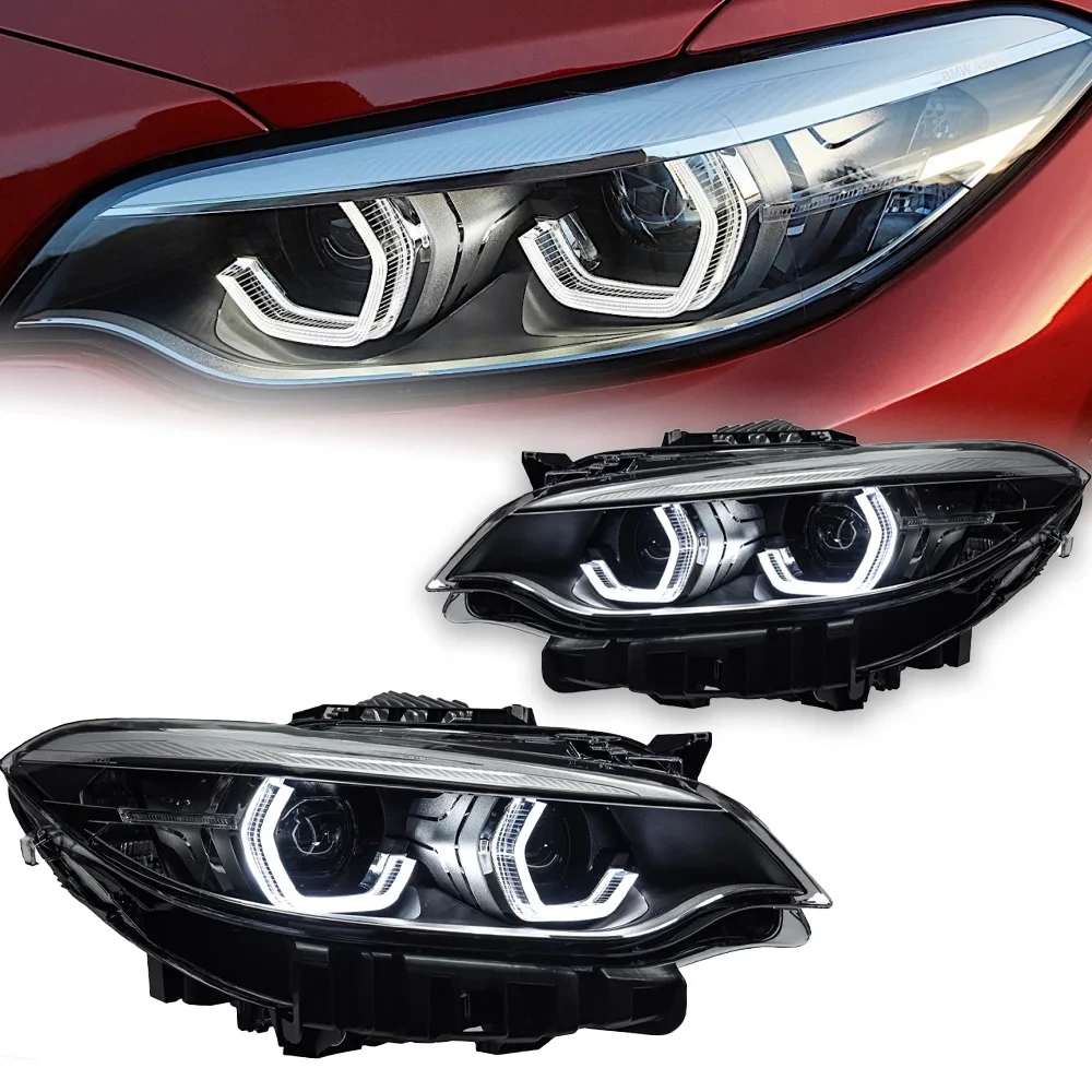AKD Car Lights For BMW F22 LED Headlight Projector Animation DRL F87 Head Lamp M2 F44 F47 Animation Signal Automotive Accessory