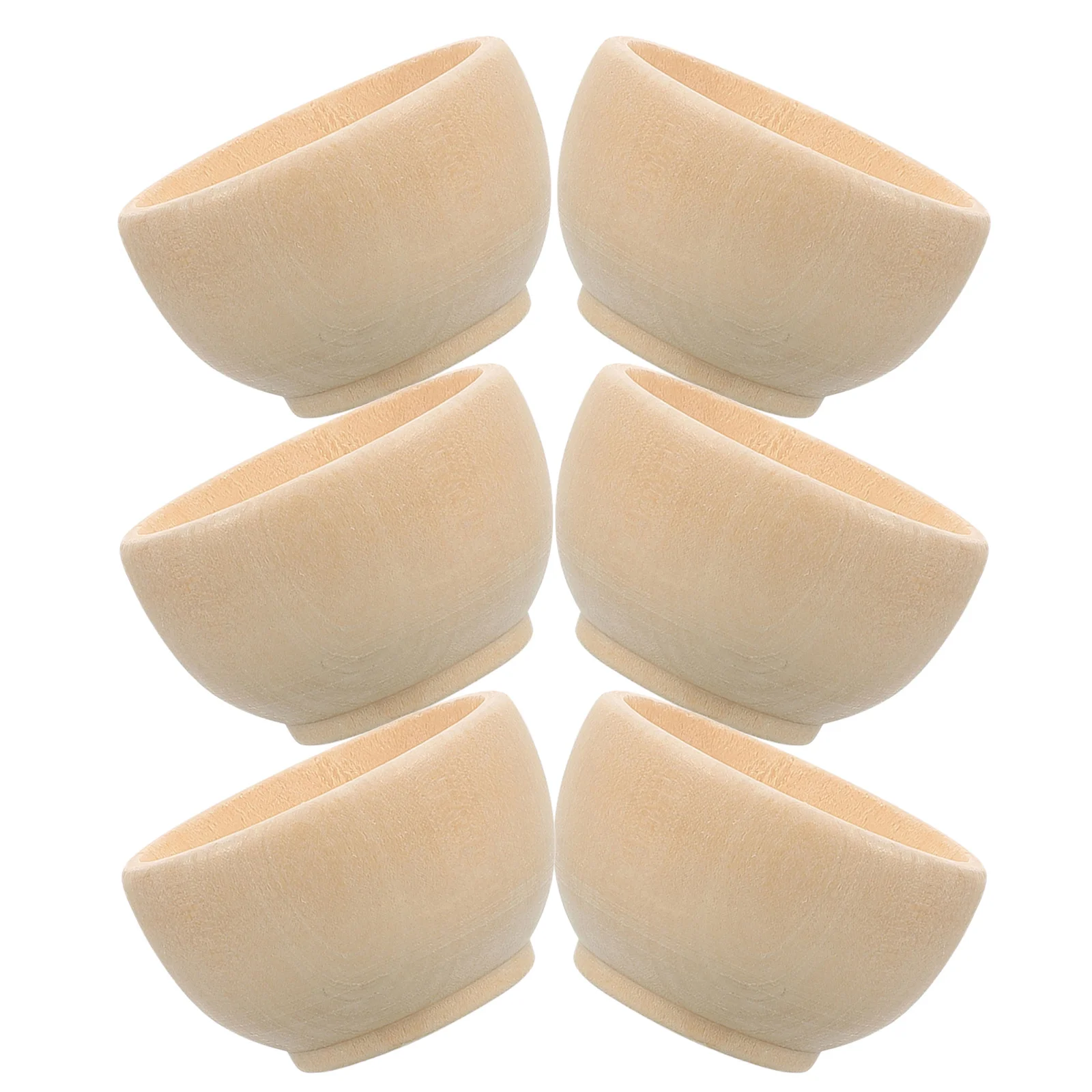 

6pcs Children'S Painting Wooden Bowls 57Mm Mini Unfinished Craft Bowl For Diy Art Projects Kids Creative Natural Small Wood