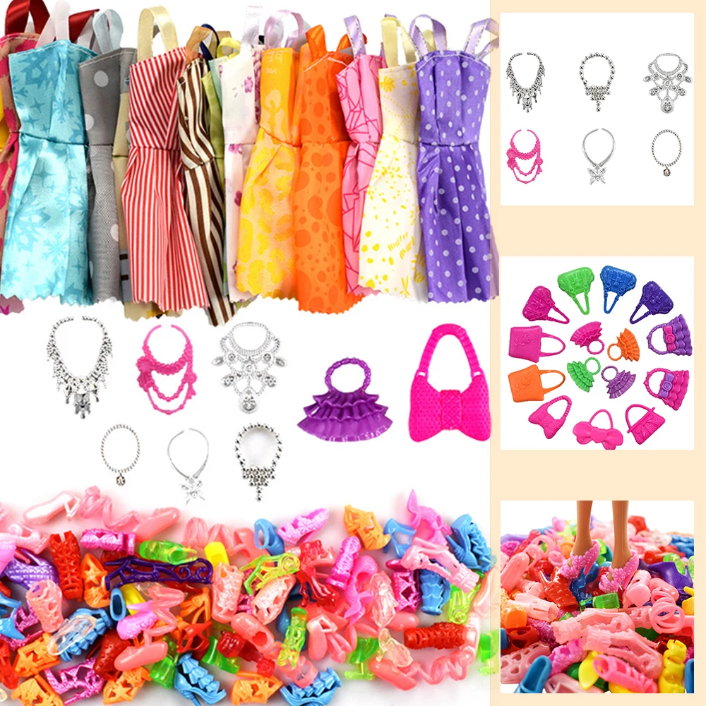 32 Stuks Poppenaccessoires Full Doll Dress Up Set Voor Indoor Meidenfeestactiviteiten