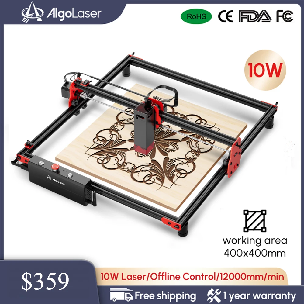 

AlgoLaser DIY Kit 5W/10W Power Diode Cutter and Engraver CNC Desktop Wifi/APP Wood Printing Engraving Cutting Machine