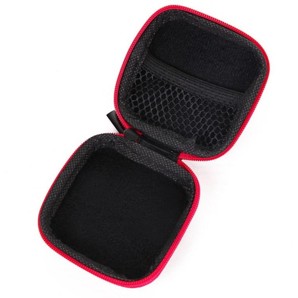 1pc Zipper Earphone Case Leather Earphone Storage Box Portable Travel USB Cable Organizer Carrying Hard Bag For Coin Memory Card