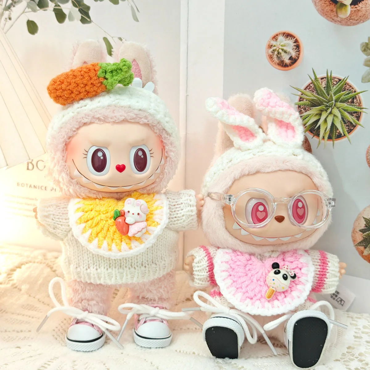 Cute Mini Plush Doll'S Knitted Clothes Dolls Clothes DIY Accessories Gifts For 17cm Labubu Dolls