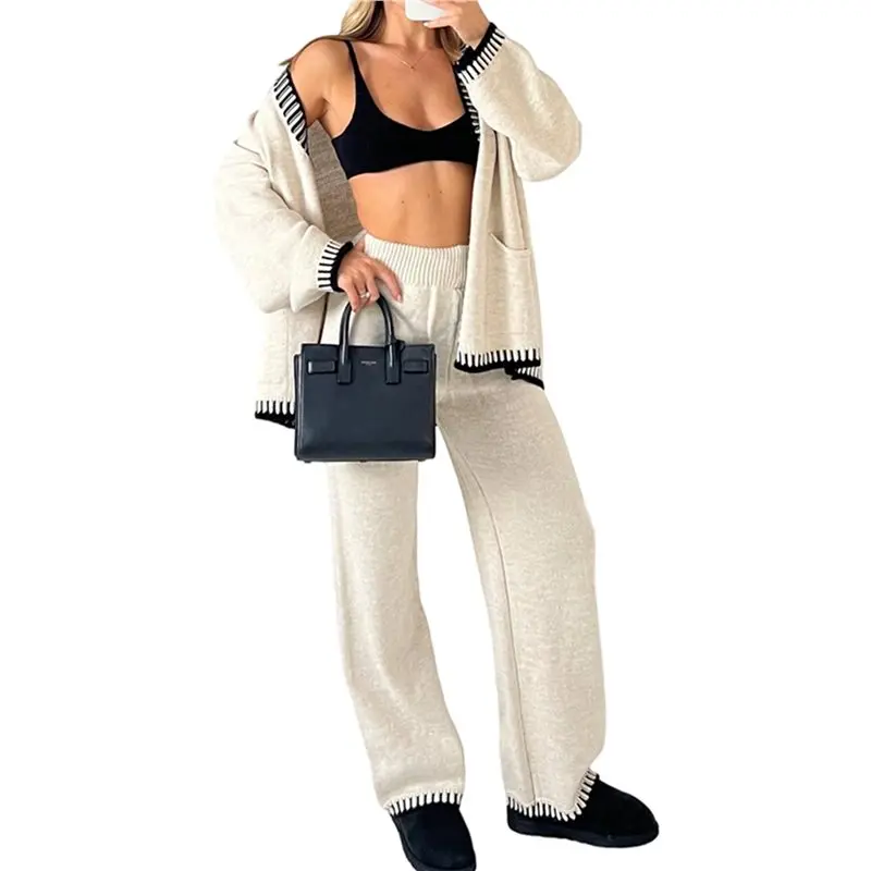 

ABRT-Женская осенняя одежда для дома, комплект из двух предметов, кардиган, свитера, спортивный костюм, одинаковая зимняя одежда