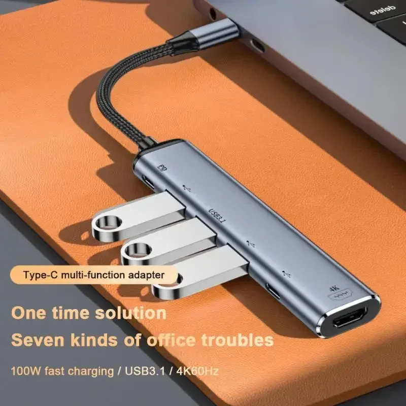 USB C HUB 4K 60Hz Type C to HDMI-compatible 2.0 PD 100W Adapter For Macbook Air Pro iPad Pro M2 M1 PC Accessories USB 3.0 HUB