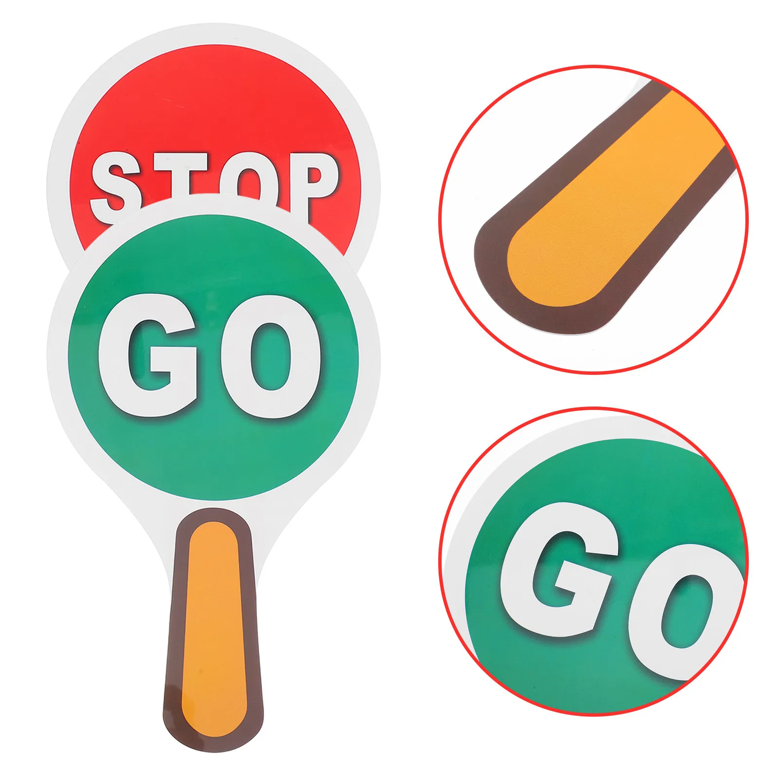 

2Pcs Double Sided Handheld Stop Waterproof Traffic Control Safety Teaching Sign Double-Sided Stop Handheld Signal Sign