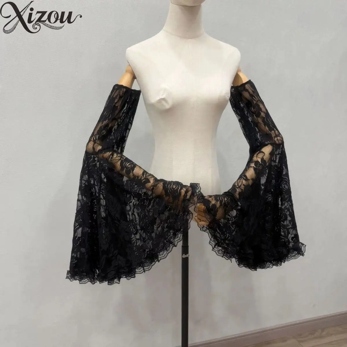 Detachable Rose Lace Flare Arm Cuffs Ruffle Trim Lolita Gothic Fairy Sleeve Extenders White Black Matching Accessories 2026